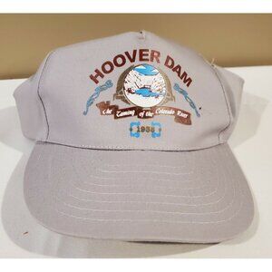 Vtg Gray Hoover Dam Snapback Hat by Nissun The Coming Of The Colorado River 1955